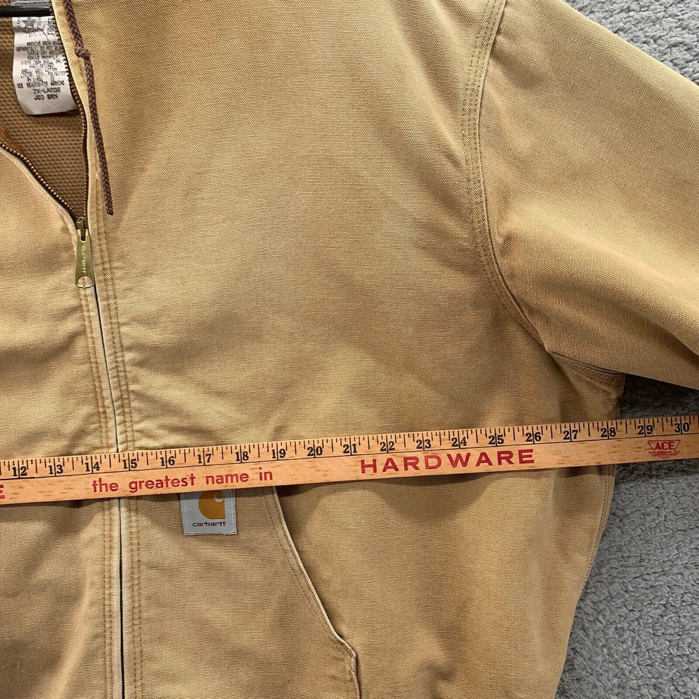 Vtg USA Made Carhartt J03 Coat Men's 2XL Brown Cotton Duck Hooded Jacket Hoodie - Picture 12 of 12